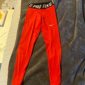 Nike pro red leggings